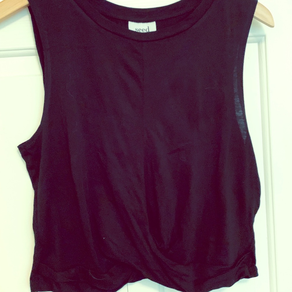 Seed New Black Twist Crop Top